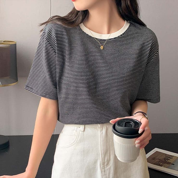 ボーダーカットTシャツ【韓国ファッション】 | Doula Doula | 詳細画像5 