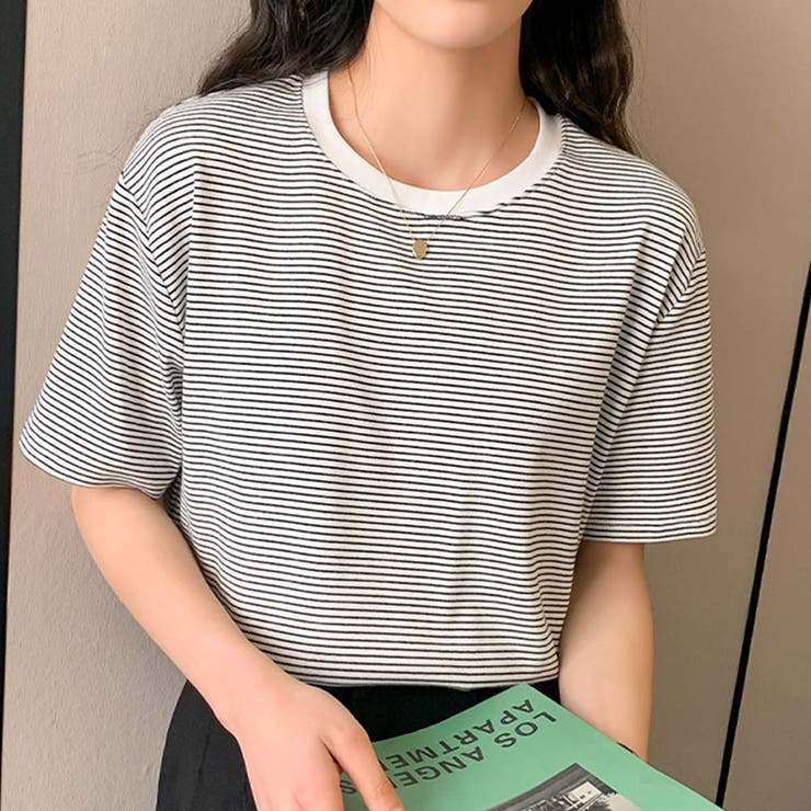 ボーダーカットTシャツ【韓国ファッション】 | Doula Doula | 詳細画像7 