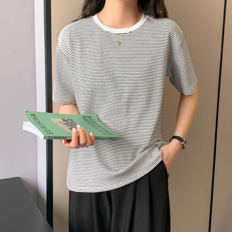ボーダーカットTシャツ【韓国ファッション】 | Doula Doula | 詳細画像9 