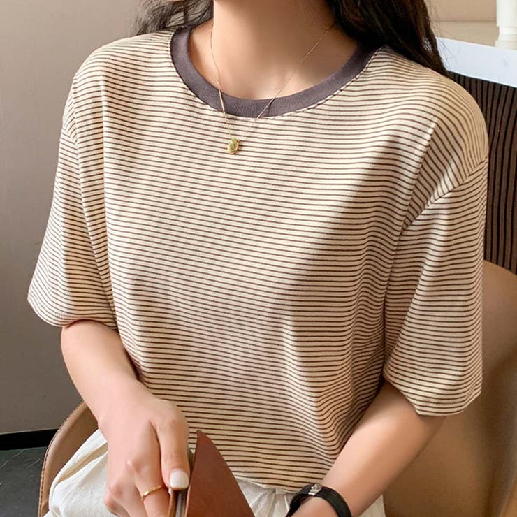 ボーダーカットTシャツ【韓国ファッション】 | Doula Doula | 詳細画像13 