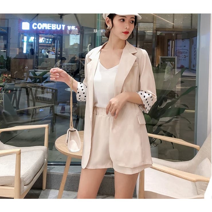 韓国デザイン♡即オシャレ完成♪ セットアップ ♡ジャケット パンツ 2点セット Amazon | [D.IIZOO] 韓国風 パンツスーツ セットアップ