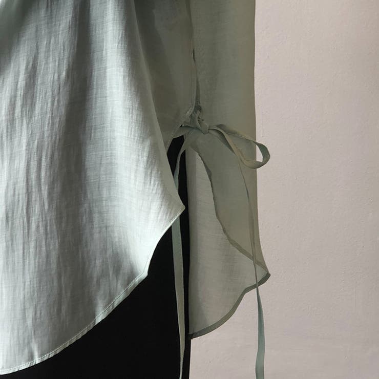 サイドリボンオーバーサイズシアーシャツ【韓国ファッション】 | Girly Doll | 詳細画像17 