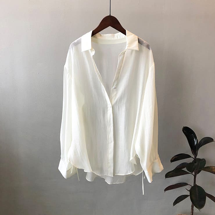 サイドリボンオーバーサイズシアーシャツ【韓国ファッション】 | Girly Doll | 詳細画像37 