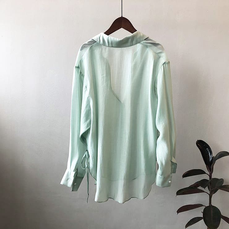 サイドリボンオーバーサイズシアーシャツ【韓国ファッション】 | Girly Doll | 詳細画像43 