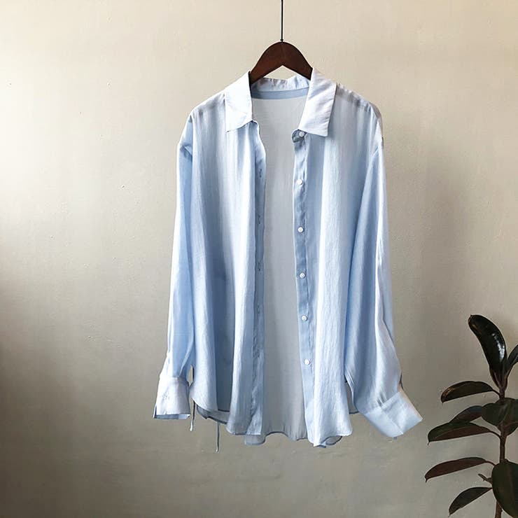 サイドリボンオーバーサイズシアーシャツ【韓国ファッション】 | Girly Doll | 詳細画像44 