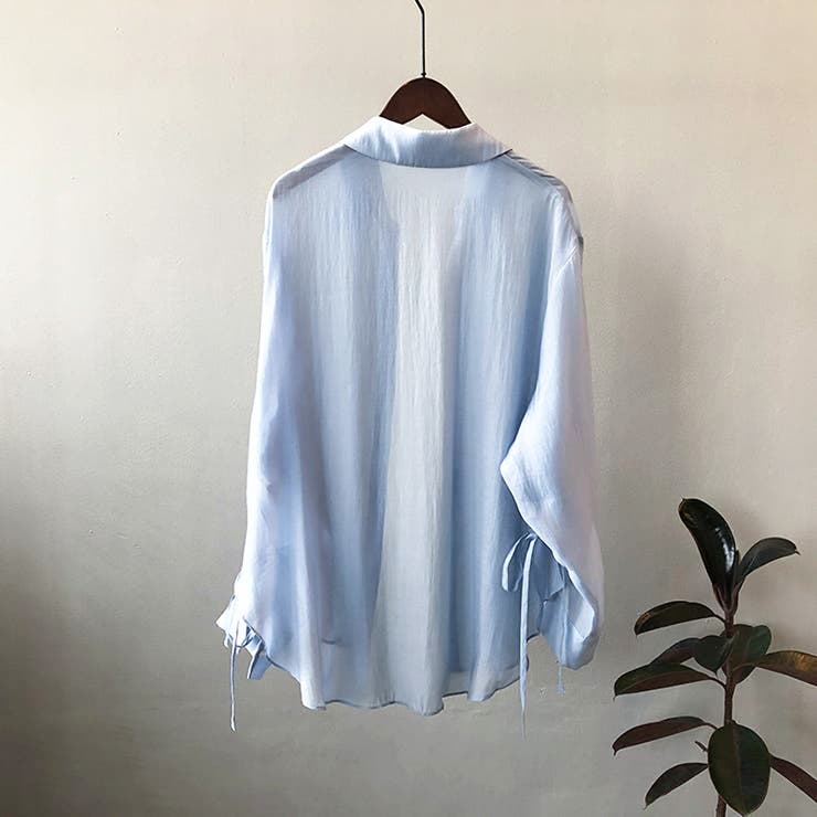 サイドリボンオーバーサイズシアーシャツ【韓国ファッション】 | Girly Doll | 詳細画像46 