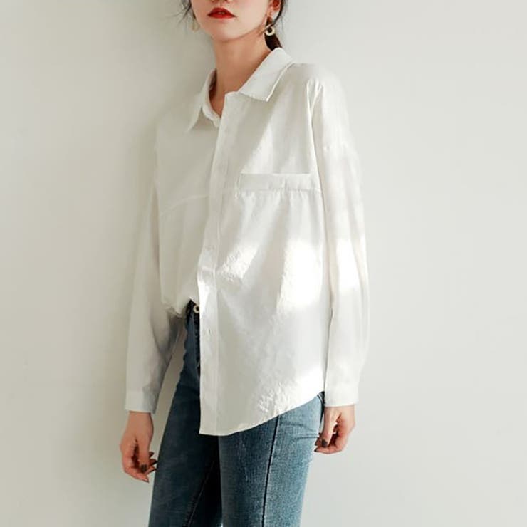 切り替えデザインドロップショルダーカジュアルシャツ【韓国ファッション】 | Girly Doll | 詳細画像11 