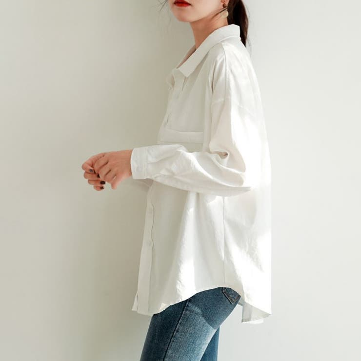 切り替えデザインドロップショルダーカジュアルシャツ【韓国ファッション】 | Girly Doll | 詳細画像16 