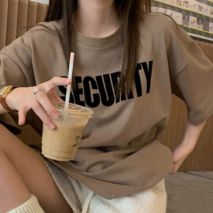 SECURITYロゴプリントビックTシャツ【韓国ファッション】[品番