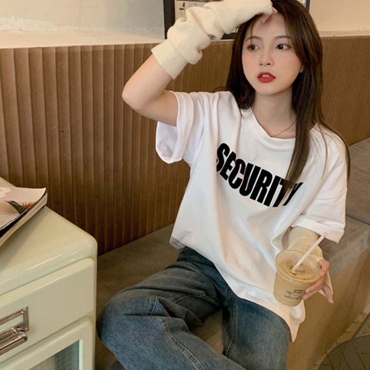 SECURITYロゴプリントビックTシャツ【韓国ファッション】[品番