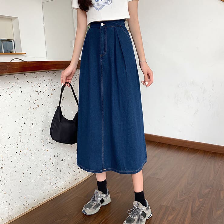 ハイウエストフレアデニムスカート【韓国ファッション】 | Doula Doula | 詳細画像9 