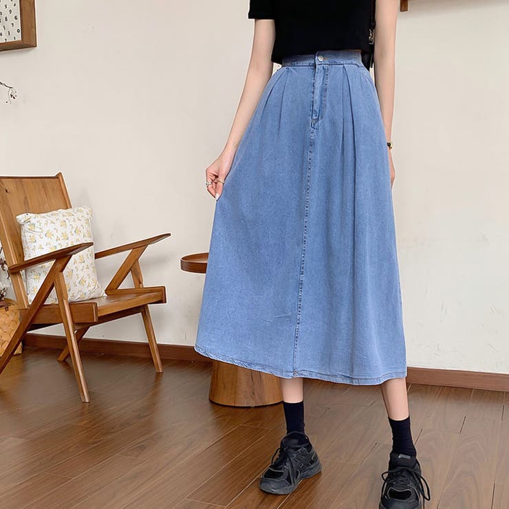 ハイウエストフレアデニムスカート【韓国ファッション】 | Doula Doula | 詳細画像16 