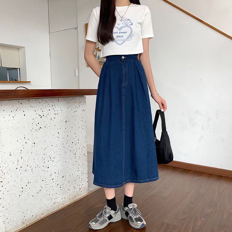 ハイウエストフレアデニムスカート【韓国ファッション】 | Doula Doula | 詳細画像18 