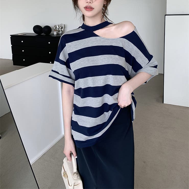 ボーダーズ♡アシンメトリーTEE ボーダーズ♡アシンメトリーTEE