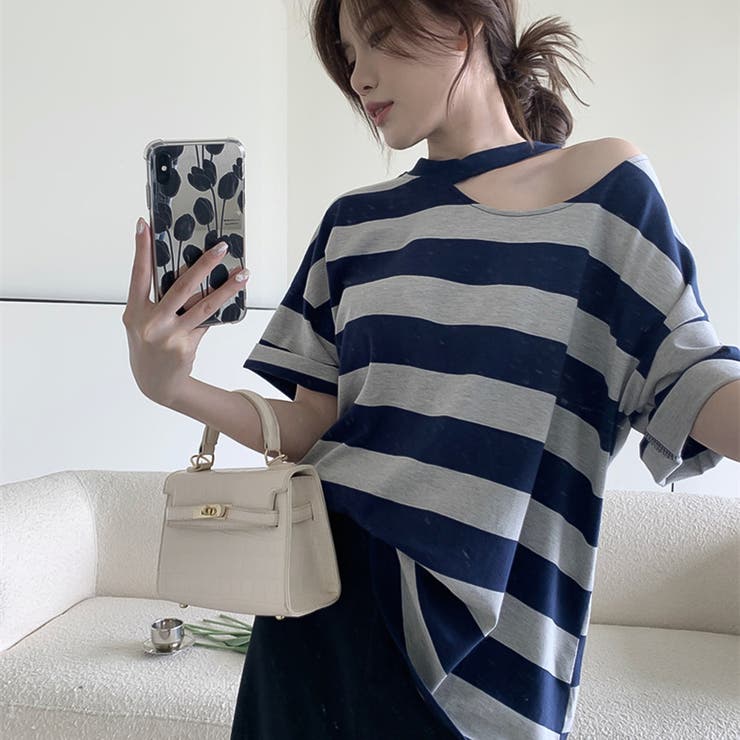 ボーダーズ♡アシンメトリーTEE ボーダーズ♡アシンメトリーTEE