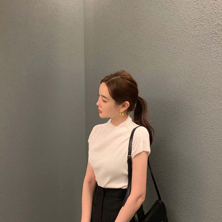 ボトルネックフレンチスリーブプリーツトップス【韓国ファッション】 | Doula Doula | 詳細画像5 