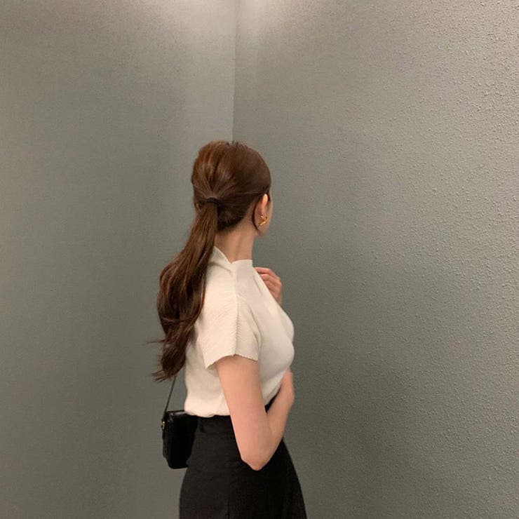 ボトルネックフレンチスリーブプリーツトップス【韓国ファッション】 | Doula Doula | 詳細画像9 