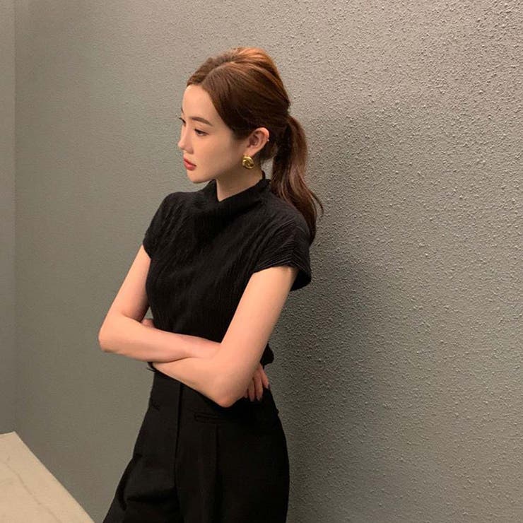 ボトルネックフレンチスリーブプリーツトップス【韓国ファッション】 | Doula Doula | 詳細画像16 