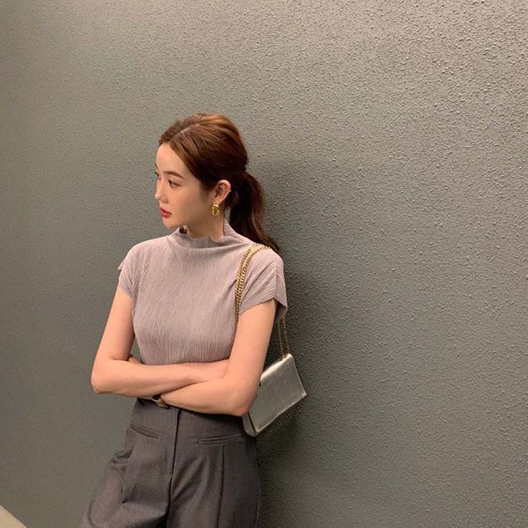 ボトルネックフレンチスリーブプリーツトップス【韓国ファッション】 | Doula Doula | 詳細画像18 