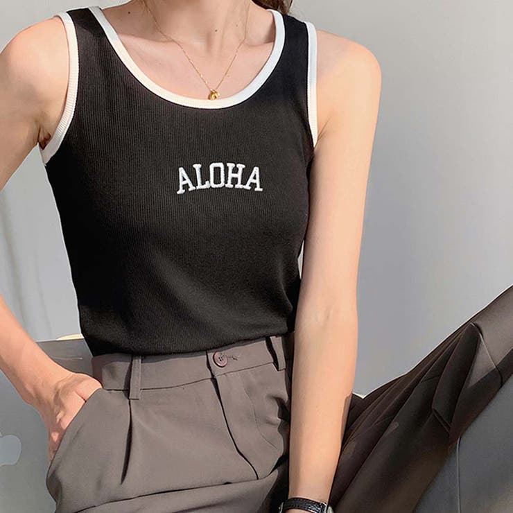 ルルレモン lululemon ハワイ限定 ALOHA アロハ タンクトップ Lululemon HAWAII Aloha Racerback Tank Top : Black - Small S
