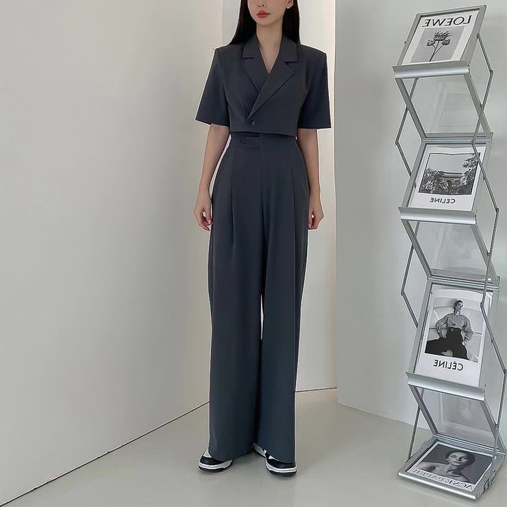 ハーフスリーブクロップドジャケット(セットアップ可能)、ミドル