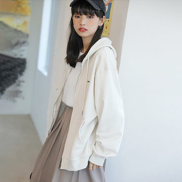 d.i.a.＊ジャケット パーカー アイボリー クリーム ギャル y2k y2kウォッシュドパッチキャップ | レディースファッション通販