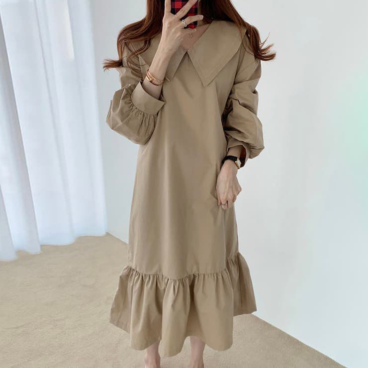 セーラーカラーロングワンピース【韓国ファッション】【春夏新商品】 | Doula Doula | 詳細画像2 