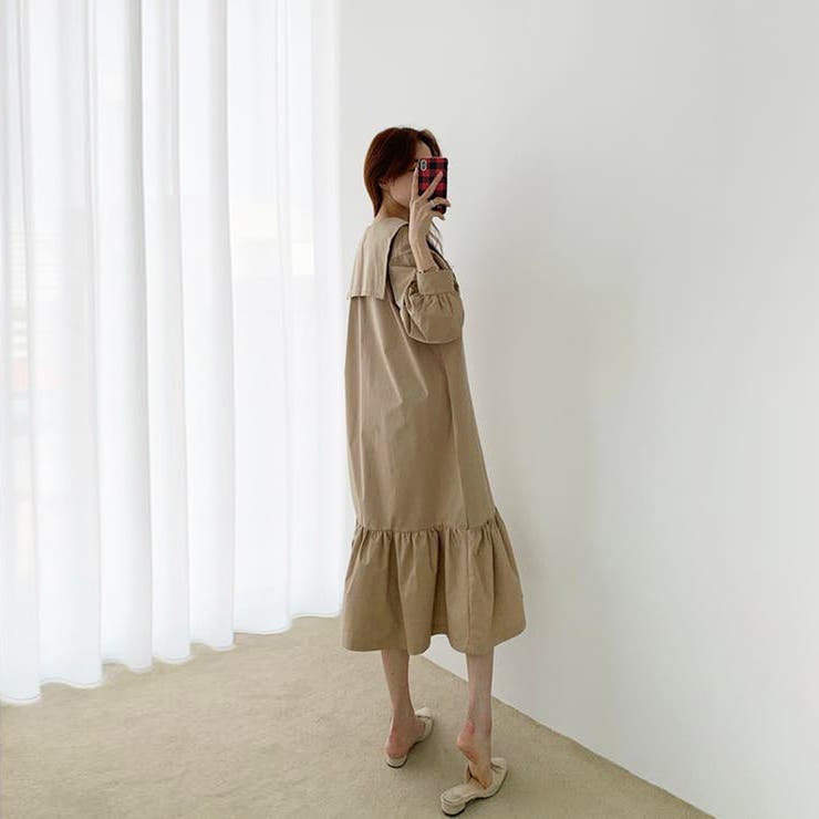 セーラーカラーロングワンピース【韓国ファッション】【春夏新商品】 | Doula Doula | 詳細画像15 