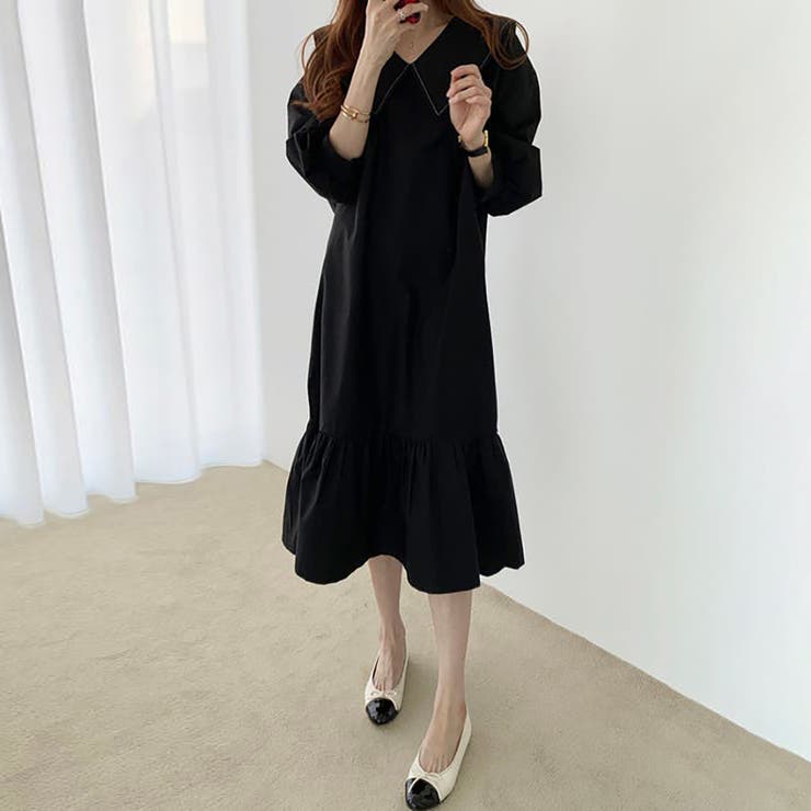 セーラーカラーロングワンピース【韓国ファッション】【春夏新商品】 | Doula Doula | 詳細画像17 
