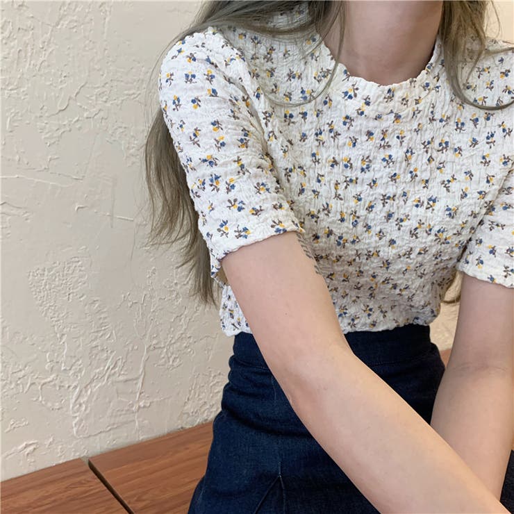 フラワープリントワッシャーTシャツ【韓国ファッション】【春夏新商品】 | Doula Doula | 詳細画像7 