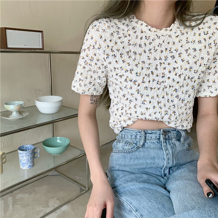 フラワープリントワッシャーTシャツ【韓国ファッション】【春夏新商品】 | Doula Doula | 詳細画像16 