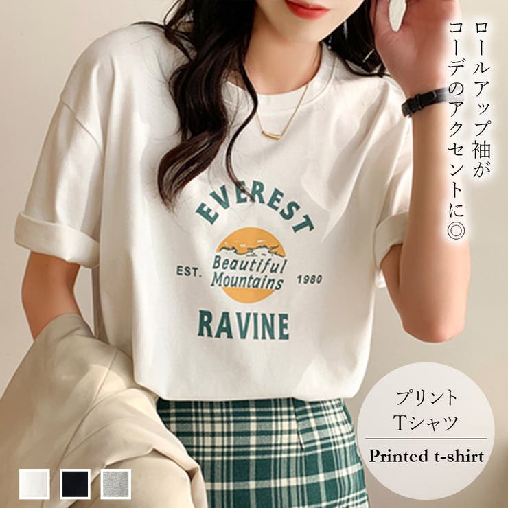 EVEREST RAVUNE Tシャツ【韓国ファッション】[品番:DOUW0005401 EVEREST RAVUNE Tシャツ【韓国ファッション】[品番:DOUW0005401