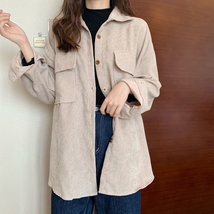 コーデュロイシャツジャケット【韓国ファッション】[品番