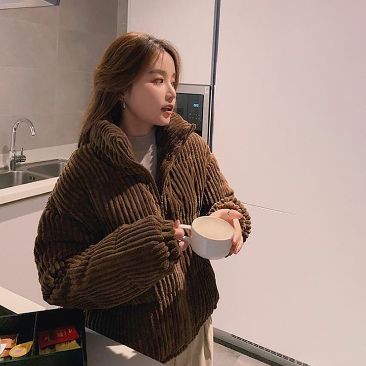 コーデュロイダウンジャケット【韓国ファッション】[品番