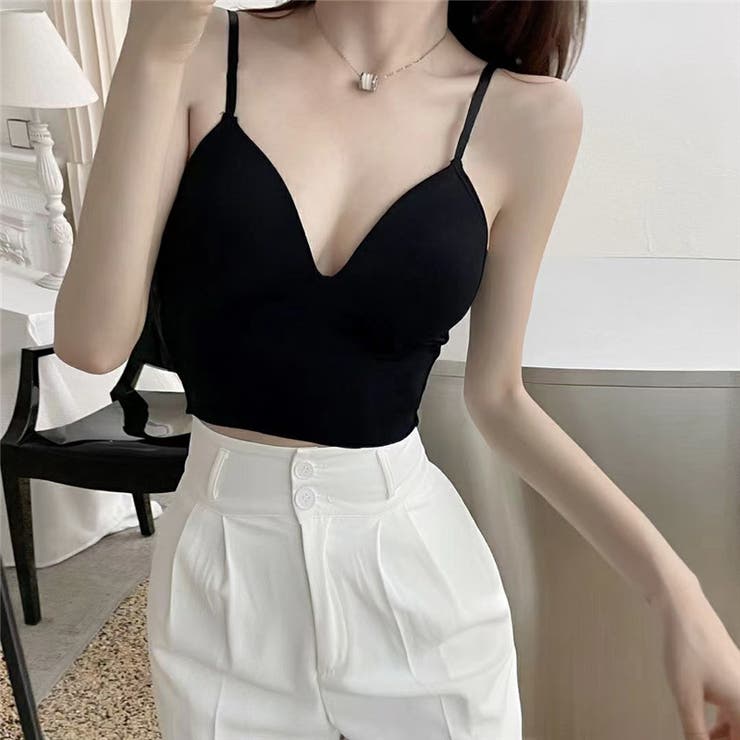 Vカットブラトップ【韓国ファッション】【春夏新商品】[品番