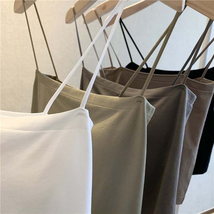 春夏のマストアイテム。カップ付き スリムストラップブラトップ キャミソール | Doula Doula | 詳細画像11 