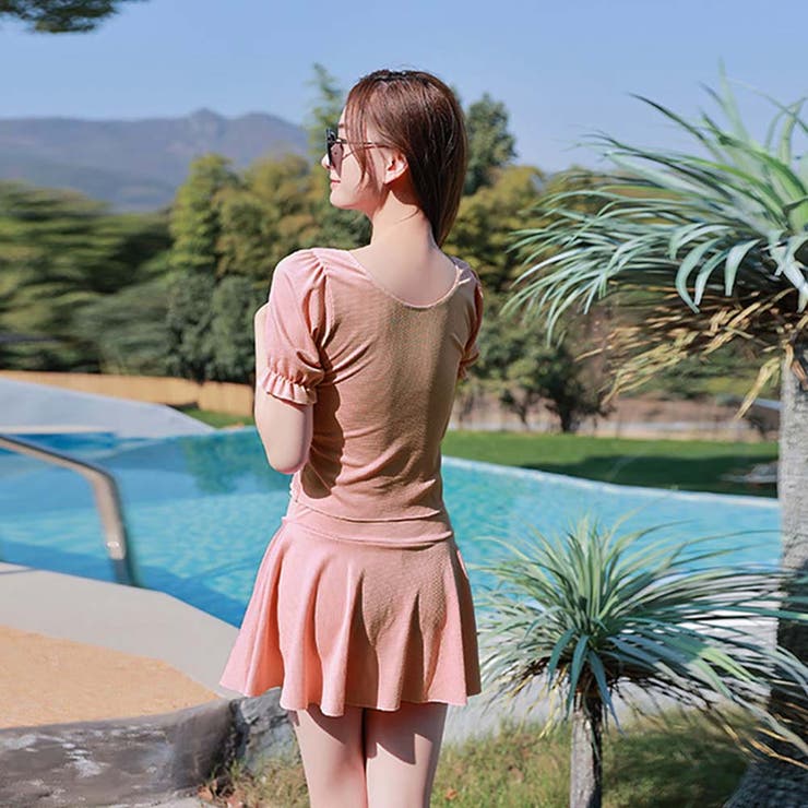 パフスリーブリボンスカート水着セット 体型カバー | Doula Doula | 詳細画像6 