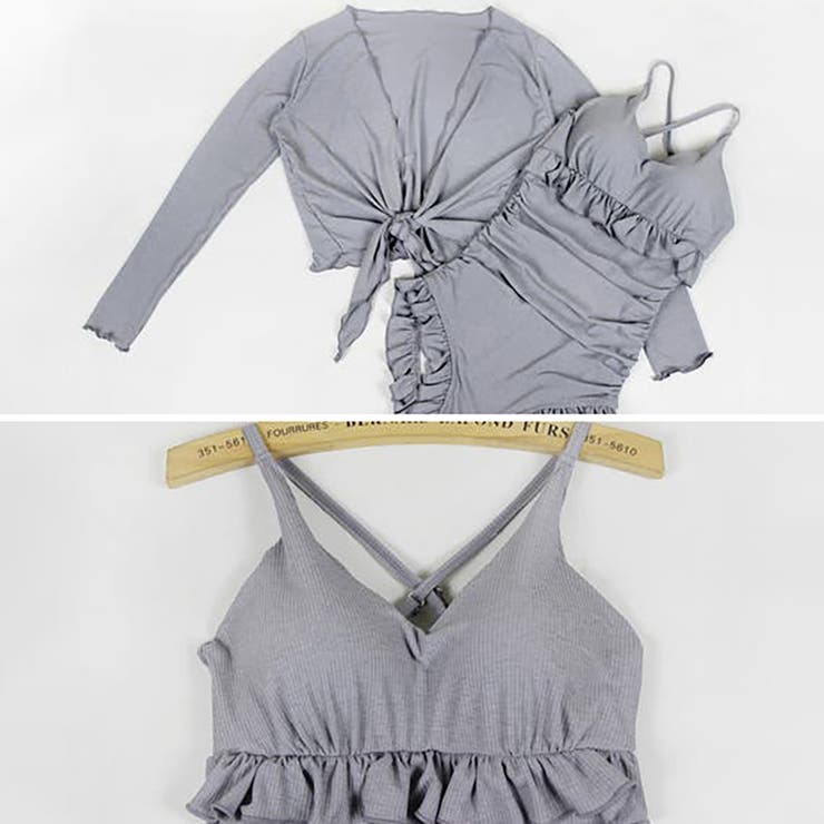 同素材でこなれ感。水着セット フリルワンピース水着＆ボレロ | Doula Doula | 詳細画像6 