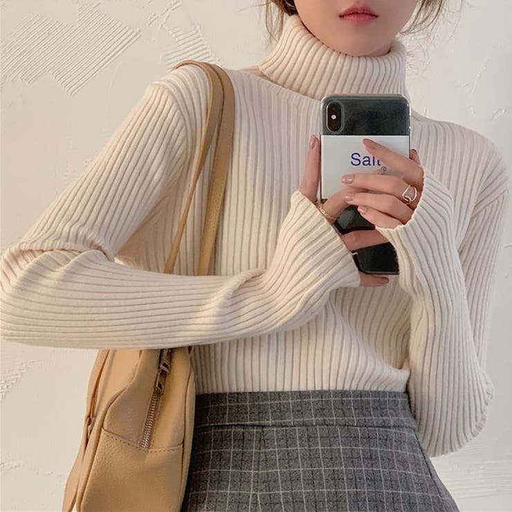 タートルネックロングスリーブリブニット【韓国ファッション】 | Girly Doll | 詳細画像2 