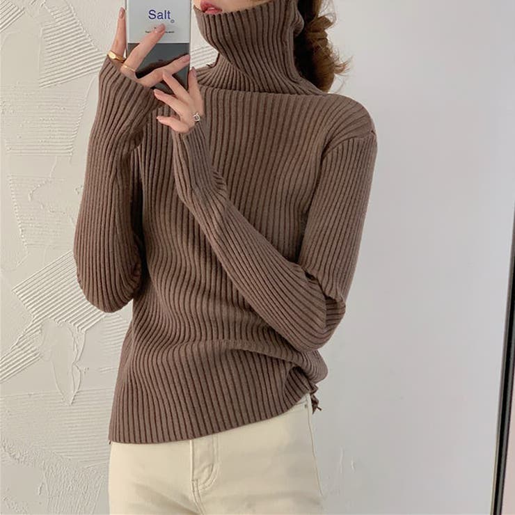 タートルネックロングスリーブリブニット【韓国ファッション】 | Girly Doll | 詳細画像6 