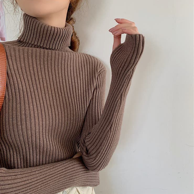 タートルネックロングスリーブリブニット【韓国ファッション】 | Girly Doll | 詳細画像9 