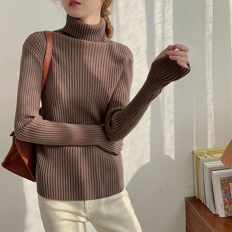 タートルネックロングスリーブリブニット【韓国ファッション】 | Girly Doll | 詳細画像10 