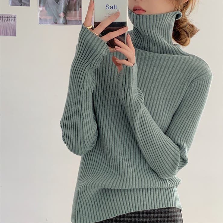タートルネックロングスリーブリブニット【韓国ファッション】 | Girly Doll | 詳細画像21 