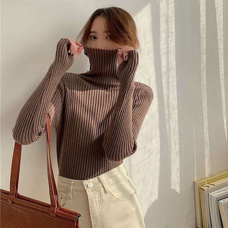 タートルネックロングスリーブリブニット【韓国ファッション】 | Girly Doll | 詳細画像30 