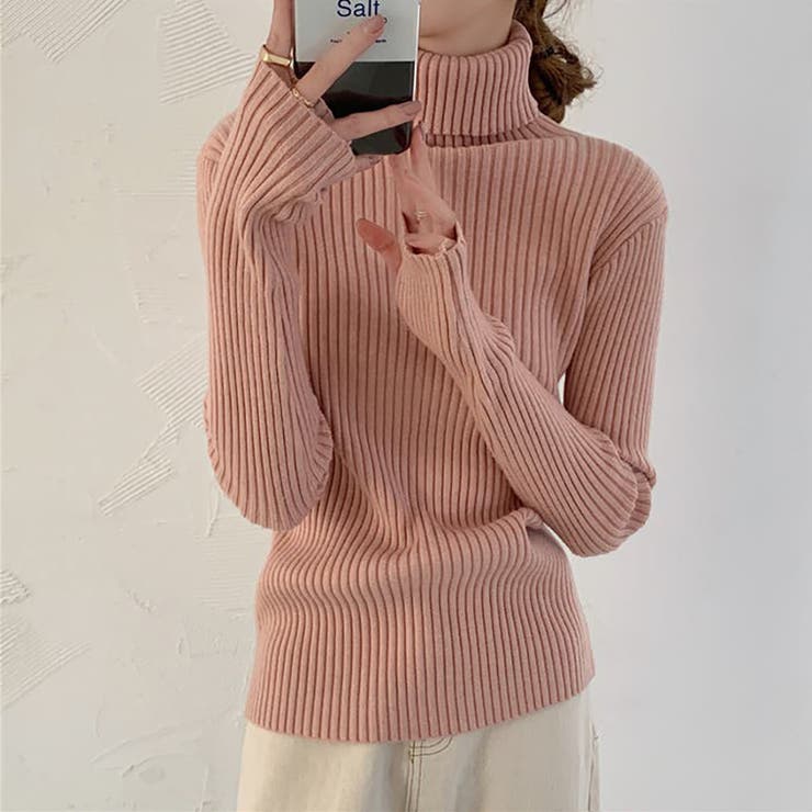 タートルネックロングスリーブリブニット【韓国ファッション】 | Girly Doll | 詳細画像36 