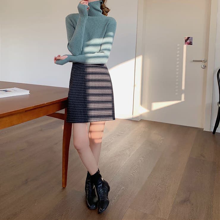 タートルネックロングスリーブリブニット【韓国ファッション】 | Girly Doll | 詳細画像41 