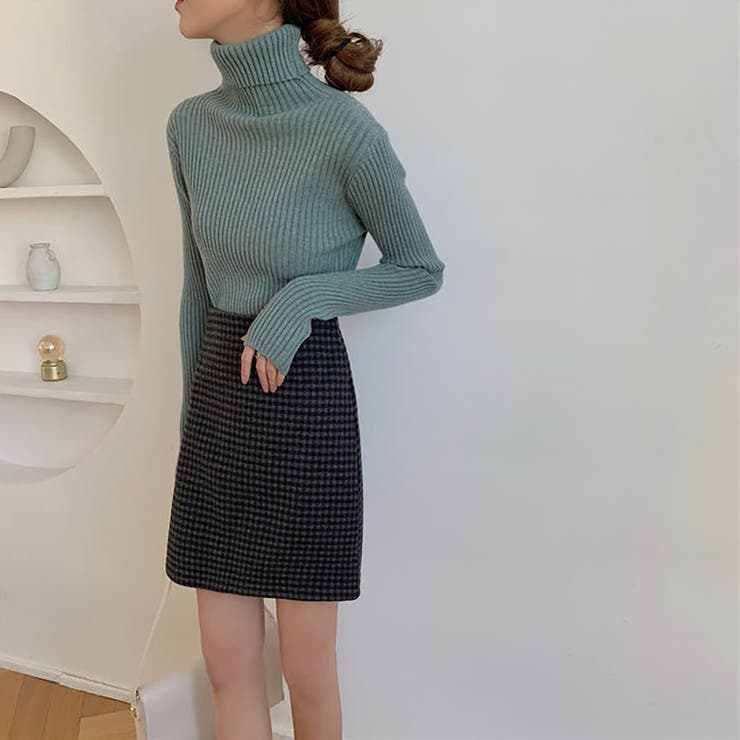 タートルネックロングスリーブリブニット【韓国ファッション】 | Girly Doll | 詳細画像42 