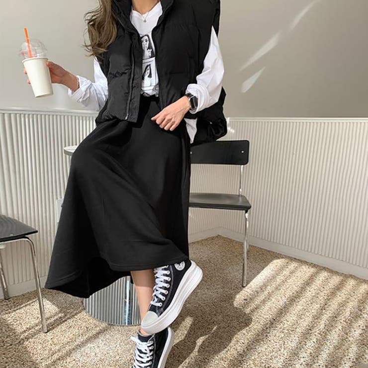 スウェットフレアスカート【韓国ファッション】[品番：ZJ000019931