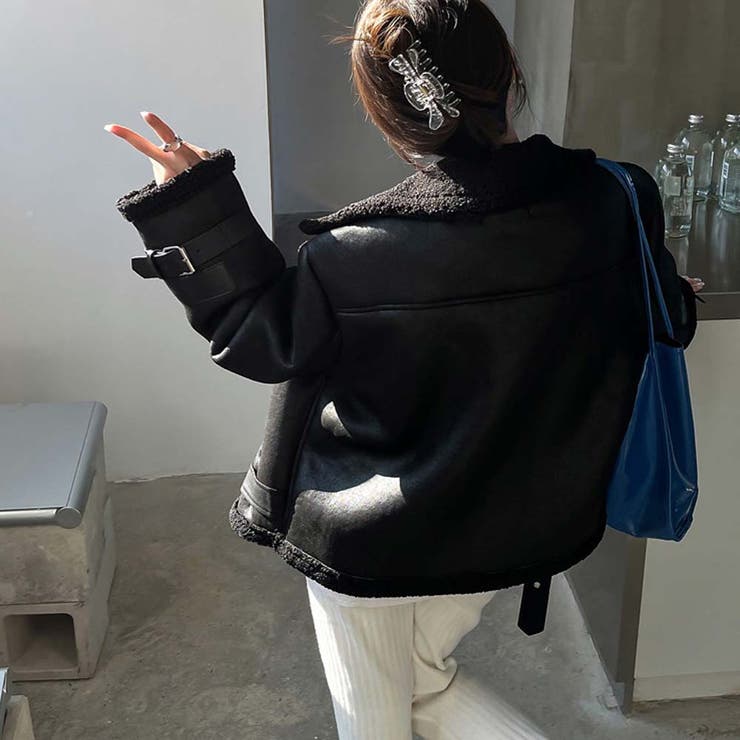 エコファームートンコート【韓国ファッション】[品番：ZJ000020191