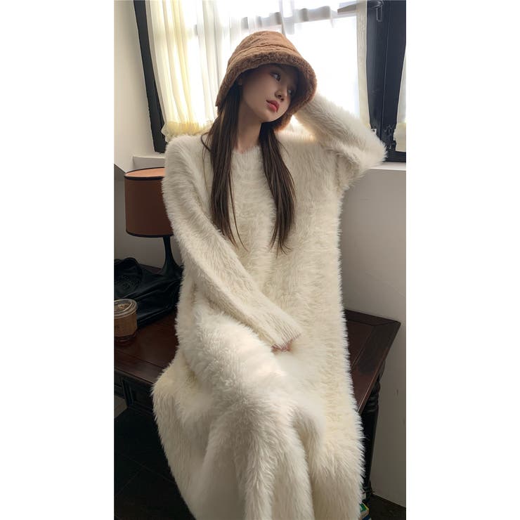 SH sheer ルームウェア　シャギー　カーディガン　ワンピース　ロング SH sheer ルームウェア シャギー カーディガン ワンピース